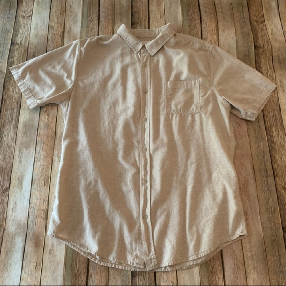 On The Byas mens short sleeve casual button down shirt | size Extra Large